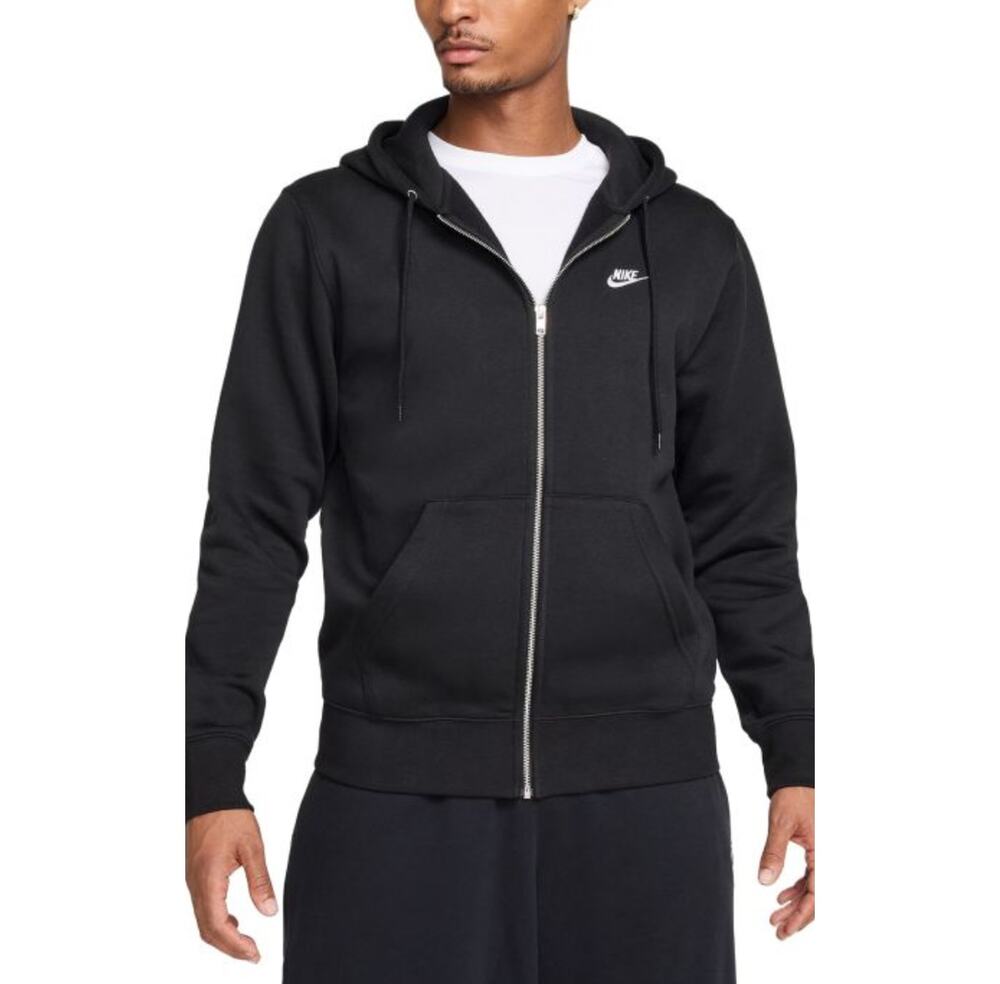 Nike Club Men’s Full-Zip Fleece Hoodie Size Large Black FN3861-010 NWT